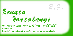 renato hortolanyi business card